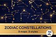 Zodiac constellations 3 maps, an Illustration by kotoffei (Thumbnail 1 of 4)