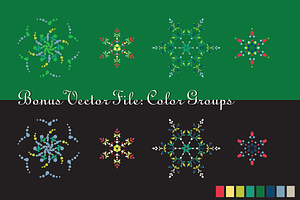 12 Complex Vector Snowflakes