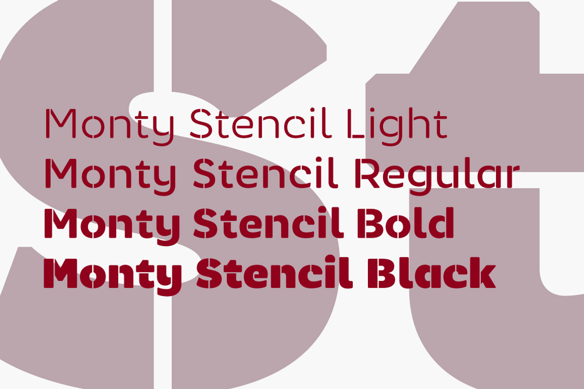 Monty Stencil, a Sans Serif Font by Jan-Christian Bruun (Photo 5 of 14)