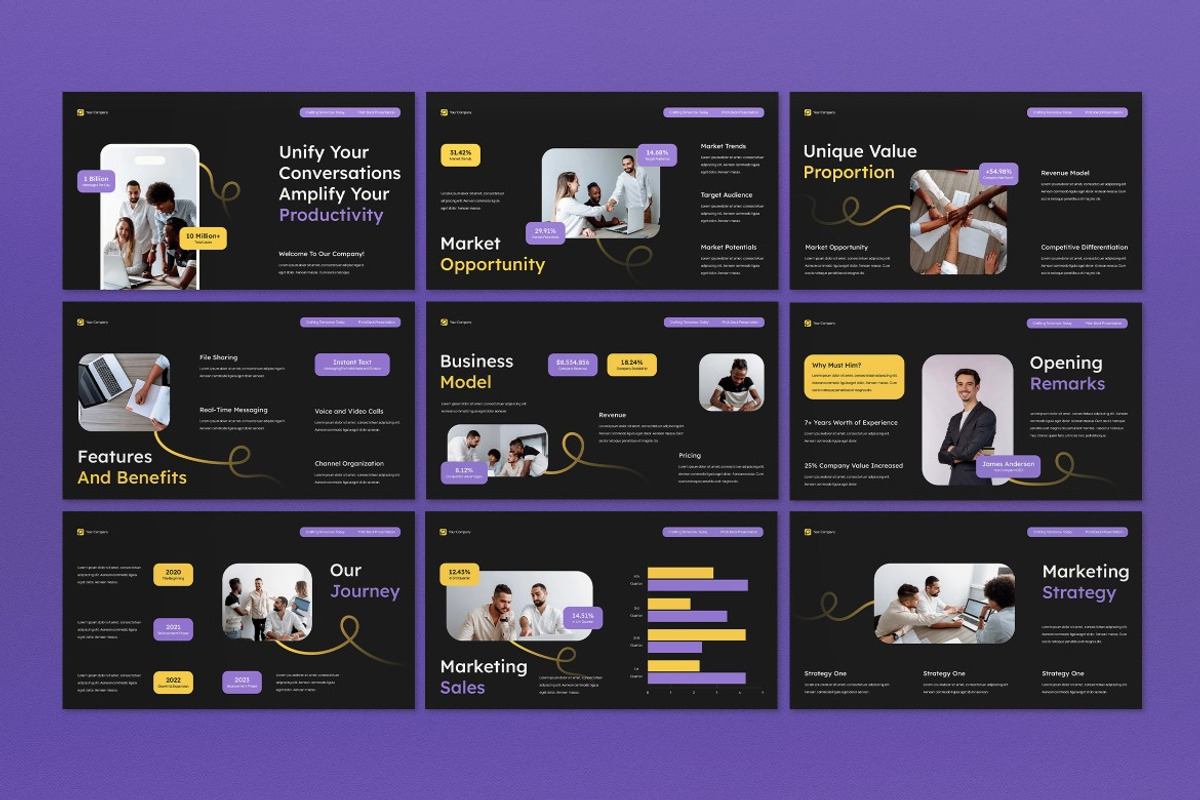 Black Modern Pitch Deck PPT, a Presentation Template by graphicook (Photo 2 of 4)