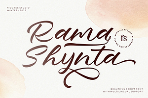 Ramashynta – Beautiful Script Font, a Script Font by figuree studio
