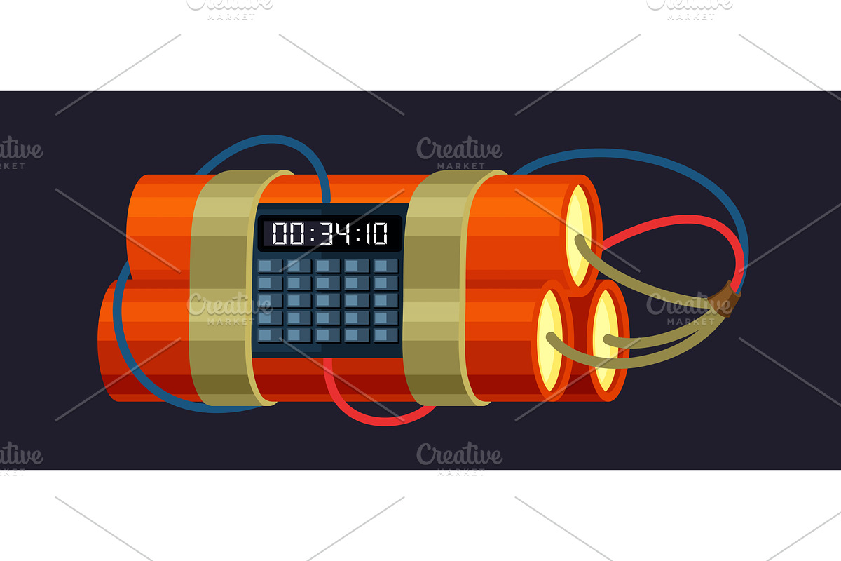 TNT. dynamite box, cartridge fuse, an Object Illustration by Multigon