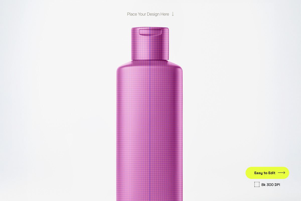 Matte Plastic Bottle Mockup with Cap, a Packaging Mockup by TIFFS (Photo 2 of 3)