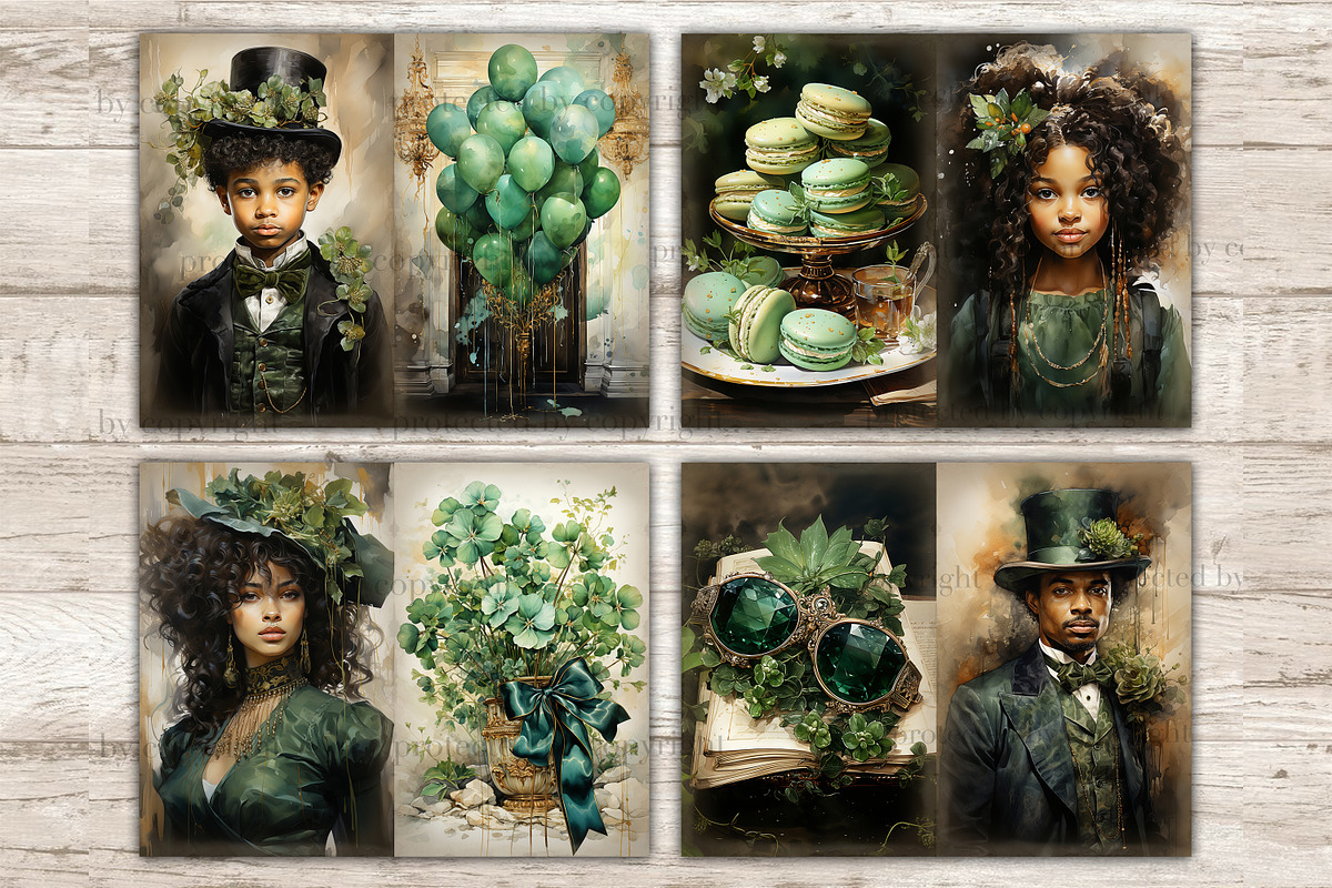 St. Patrick's Day Junk Journal Pages, a Seasonal Illustration by GlamArtZhanna (Photo 3 of 10)