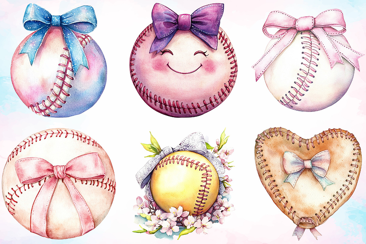 Baseball & Softball Coquette Bow, a Seasonal Illustration by Canvas Craft (Photo 4 of 4)