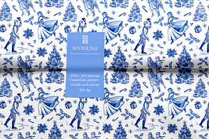 Winter Day Seamless Patterns Clipart