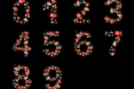 Number alphabet made of fireworks, a Holiday Photo by david.herraez.calzad