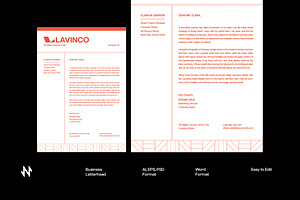 Red Minimal Letterhead, a Stationery Template by Neermana