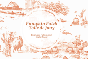 Pumpkin Patch Toile De Jouy Pattern