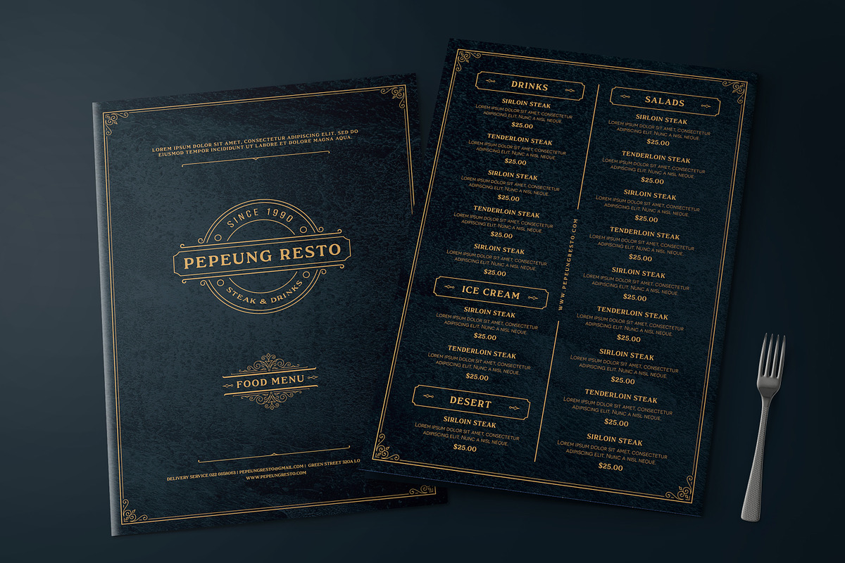 Elegant Restaurant Menu, a Magazine Template by Aarley Kaiven (Photo 4 of 4)
