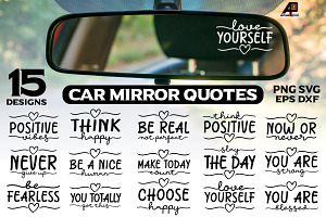 Car Mirror Quotes Sticker Bundle, a Photo by Actual Pixel