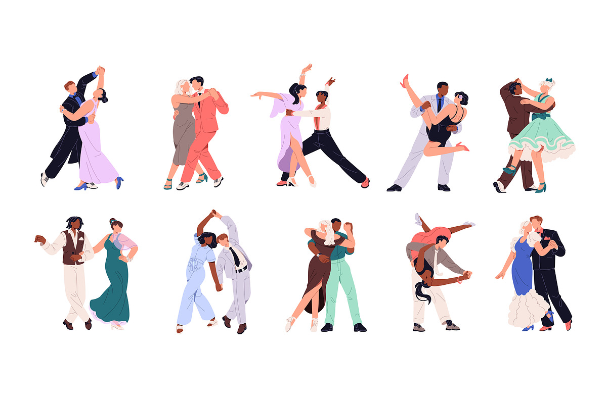 Couple dance set + promo posters, a Person Illustration by PaperTrident (Photo 1 of 8)