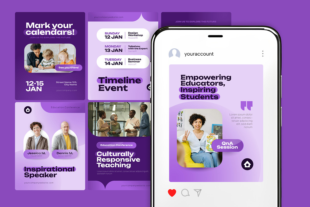 Education Conference Instagram Post, a Social Media Template by Pink Bunny Studio (Photo 1 of 3)