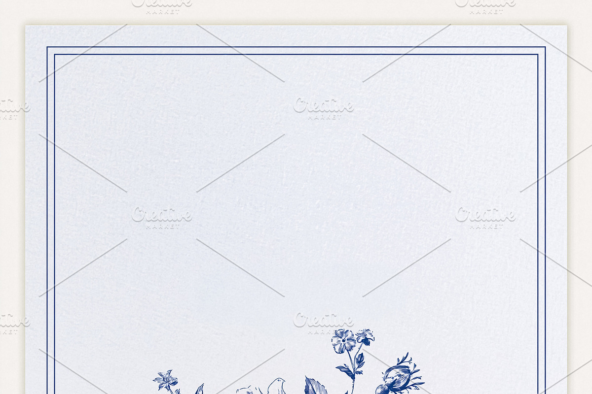 Blue floral bouquet illustration on textured paper creating a fo, an Illustration by Studio ANNA (Photo 2 of 2)