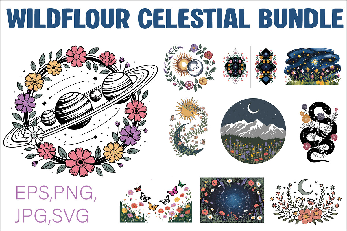 Wildflower Celestial Bundle, an Illustration by Amazin_art (Photo 1 of 11)
