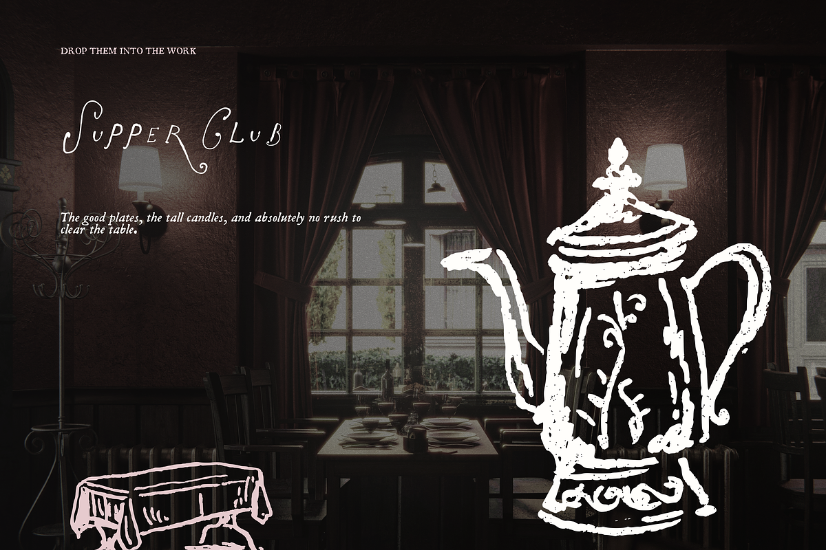 Dinner Party Clipart, Supper Club, a Food Illustration by The October Creative (Photo 8 of 13)