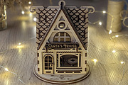 Santa's Christmas House - Laser Cut, an Object Graphic by VectorPainter (Thumbnail 5 of 9)