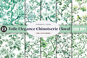 Toile Elegance Chinoiserie Florals, a Pattern Graphic by SinaCreation (Thumbnail 1 of 5)