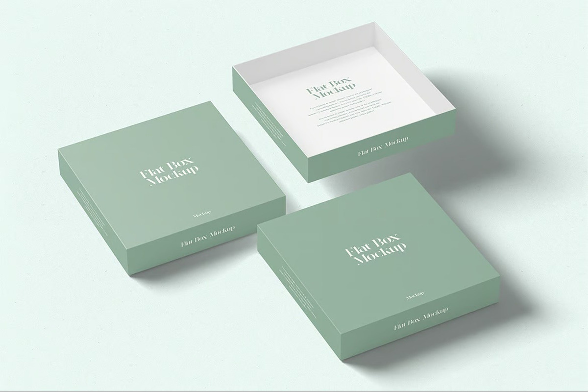 Flat Box Mockup, a Packaging Mockup by Se٧enStudio (Photo 4 of 6)