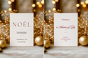 Gold Christmas Invitation Mockup 5x7, an Advertising Mockup by Serenefeeling (Thumbnail 2 of 7)