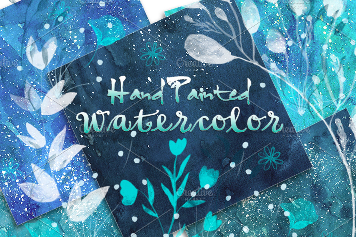Blue Marine watercolor paper, a Pattern Graphic by Li Zamperini (Photo 2 of 2)