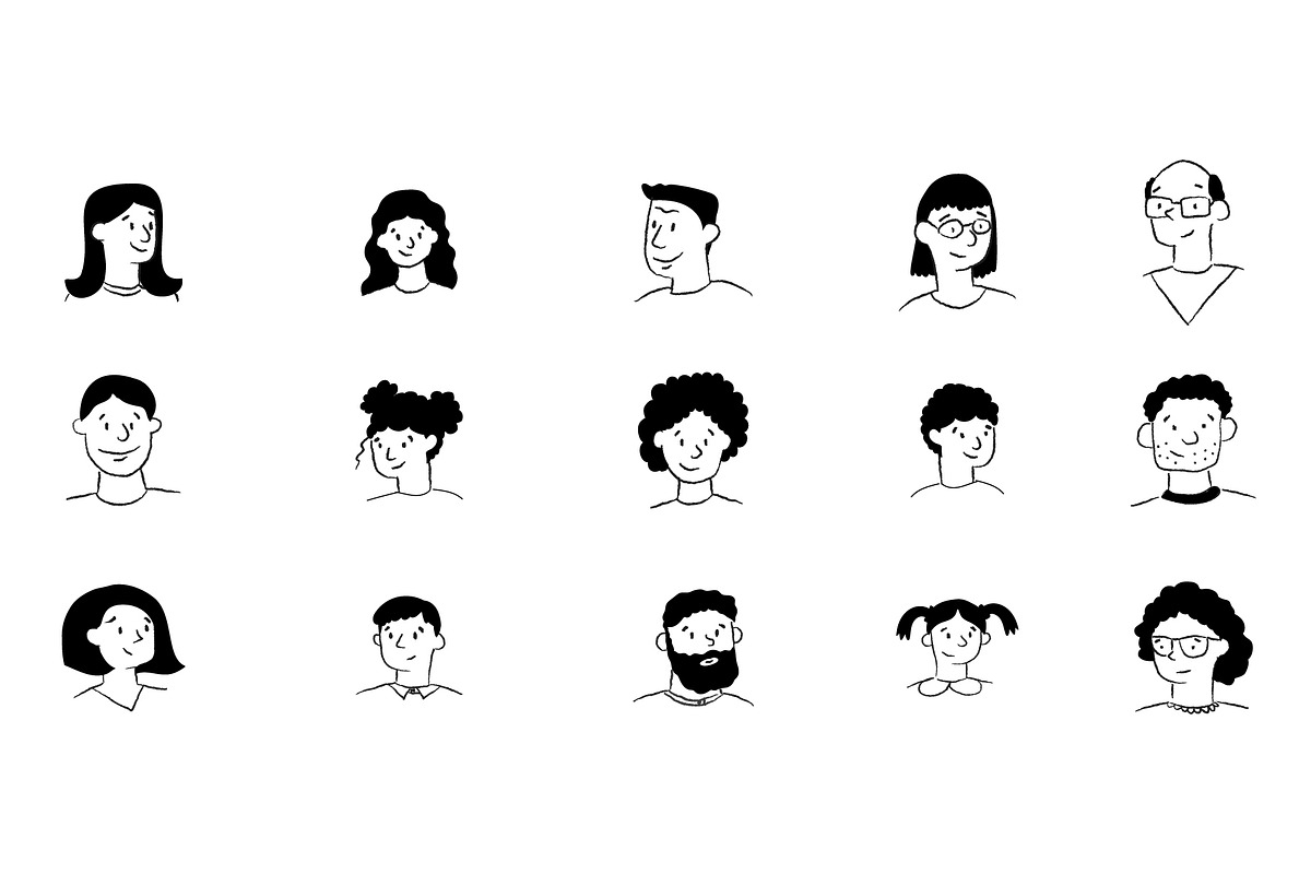 Doodle Human Face Avatars, a Person Illustration by Milota (Photo 2 of 3)