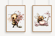 Whimsical Spring Bee Clipart PNG, an Illustration by Libby Wishes (Thumbnail 3 of 5)