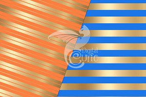 Rainbow & Gold Stripe Digital Paper