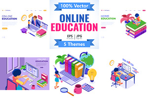 Online distance education from home, an Education Illustration by TAlex