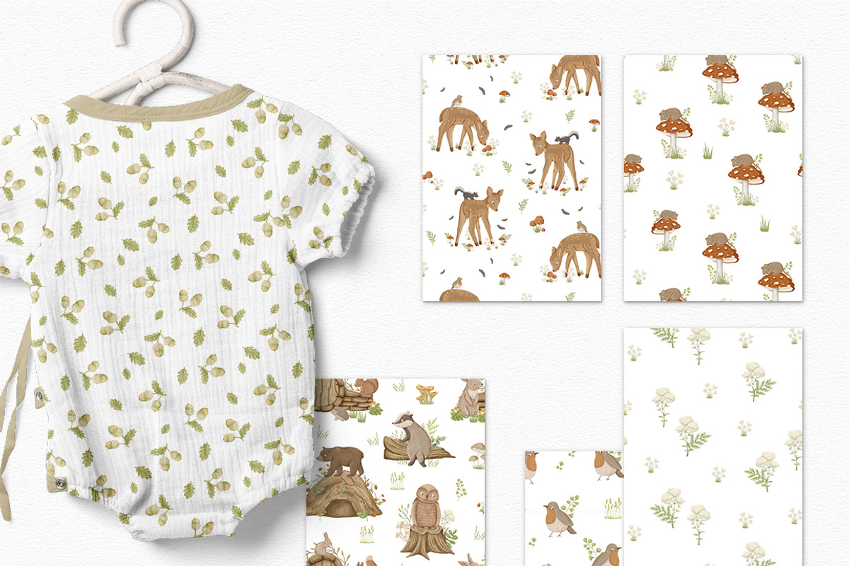 Woodland animals. Alphabet & Pattern, an Animal Illustration by polikarpovaart (Photo 6 of 12)