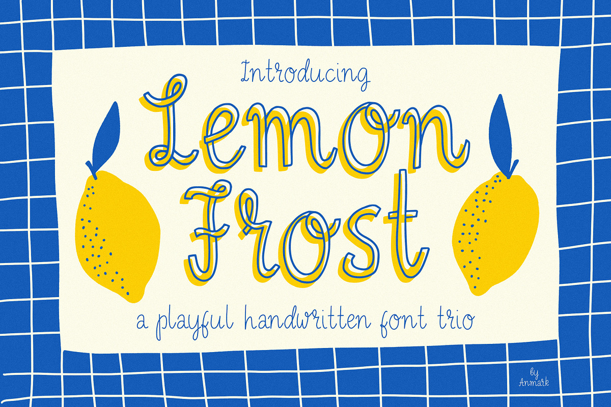 Lemon Frost  Playful Font TRIO, a Handwritten Font by AnMark (Photo 1 of 17)