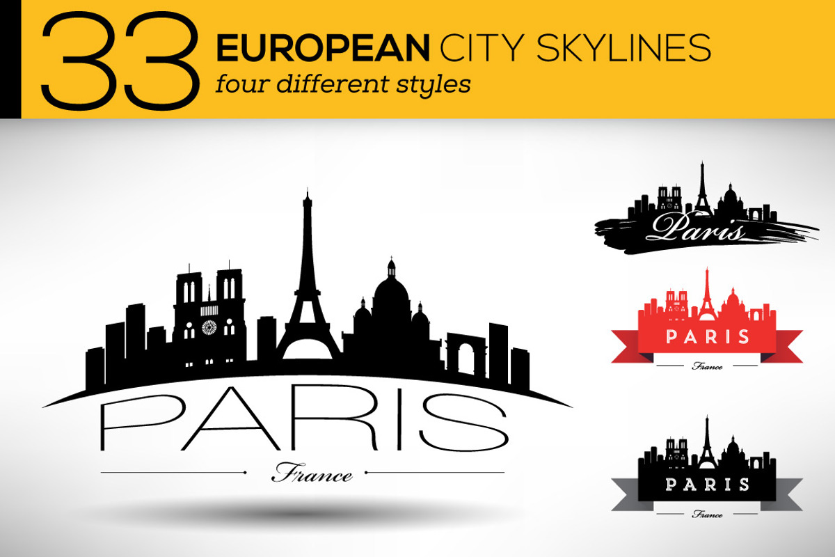 33 European City Skylines, an Outline Icon by Kursat Unsal (Photo 1 of 3)