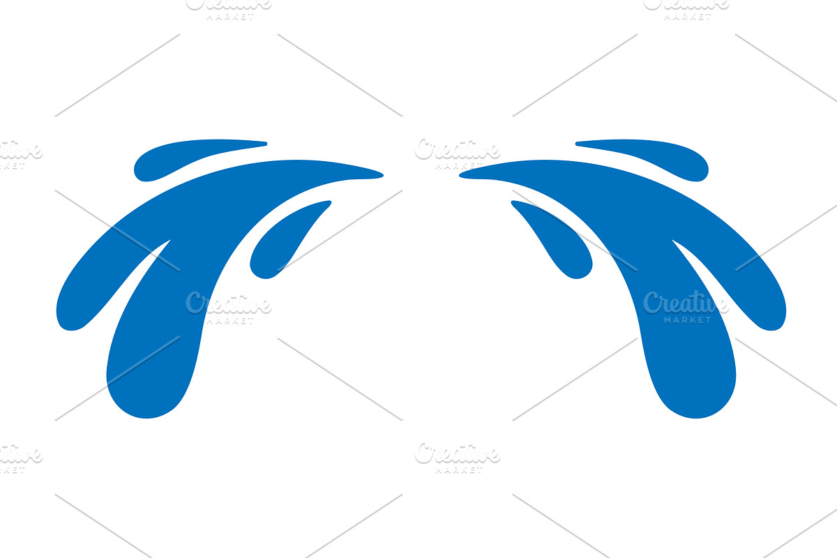 Dark blue double tears spray. Vector, an Illustration by GraphiShop