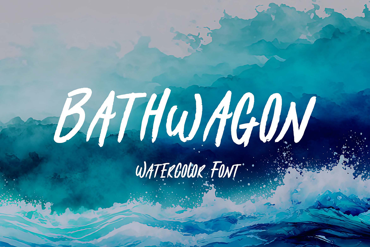 Bathwagon Watercolor Sans Serif Font, a Sans Serif Font by UICreative (Photo 1 of 13)