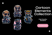 Sticker Cartoon Collection Procreate, an Animal Illustration by ElladesignCo (Thumbnail 1 of 6)