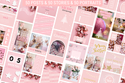 Pink Christmas Instagram Templates, a Social Media Template by SunshineStudioBoutique (Thumbnail 5 of 8)