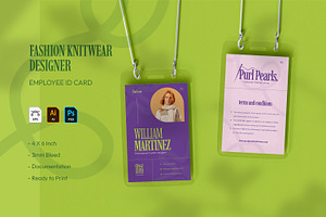 Fashion Knitwear Designer - ID Card