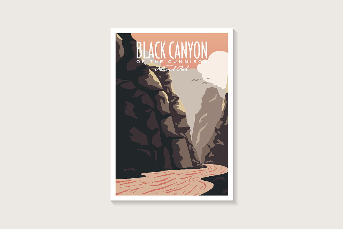 Black Canyon National Park poster, a Decorative Illustration by DOMHOUZE