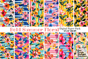 Tropical Summer Flowers Bold, a Pattern Graphic by Fine Purple Elephant (Thumbnail 1 of 5)