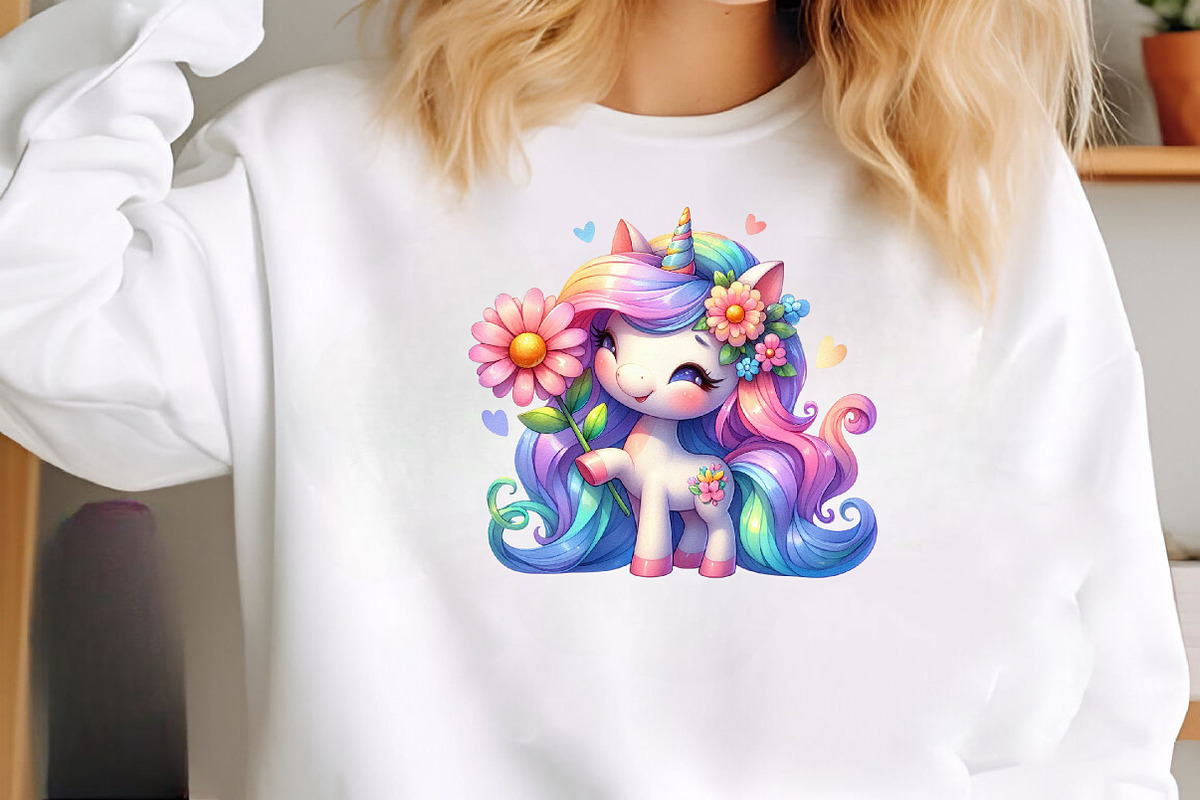 Cute Pastel Unicorn with Flowers, an Illustration by CitraGraphics (Photo 6 of 6)