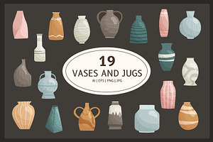 19 Vases and Jugs Illustrations