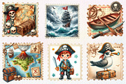 Nautical Pirates Stamp Postage, an Illustration by CreationArt (Thumbnail 3 of 5)