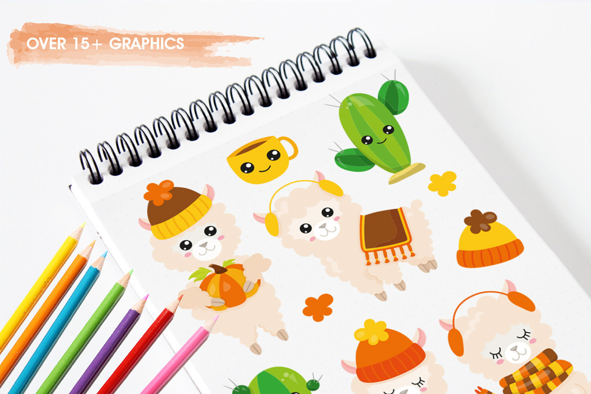Fall Llama, an Illustration by PrettyBundles (Photo 3 of 5)