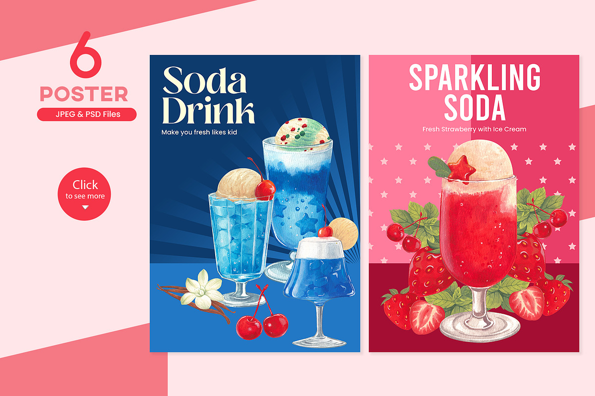 Ice cream Flavors & Soda Drink, a Food Illustration by CreativeValuation (Photo 12 of 13)