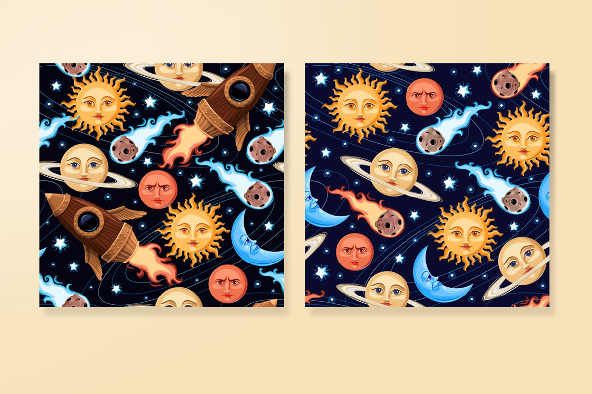 Vintage Space Patterns, a Pattern Graphic by GreyLilac (Photo 3 of 6)