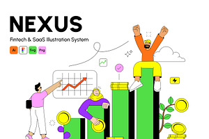 NEXUS - Premium Fintech Illustration, an Illustration by Creative Graphics
