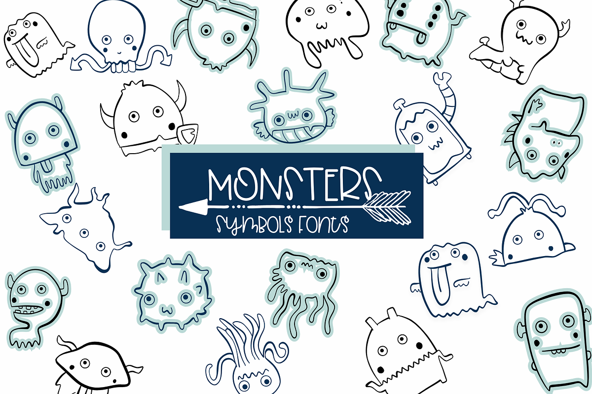 MONSTERS| Symbols Fonts, a Symbol Font by Sirinart (Photo 1 of 7)