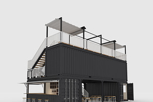 3D Model Container Cafe 2