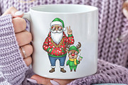 Christmas Santa Reindeer Png, Clipar, an Illustration by Black Bird Studio (Thumbnail 3 of 4)
