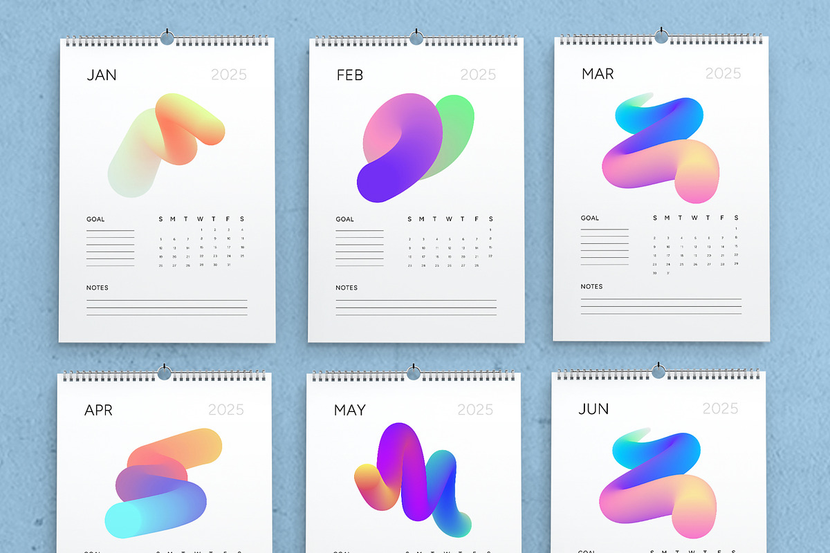 Minimal 2025 Calendar Layout, a Stationery Template by MightyDesign (Photo 2 of 7)